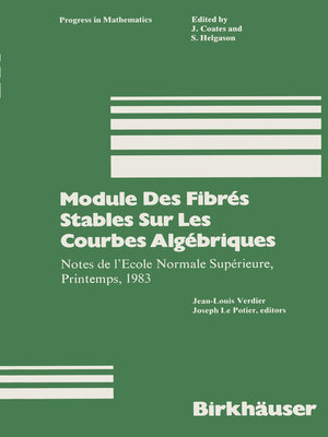 cover image of Module Des Fibrés Stables Sur Les Courbes Algébriques